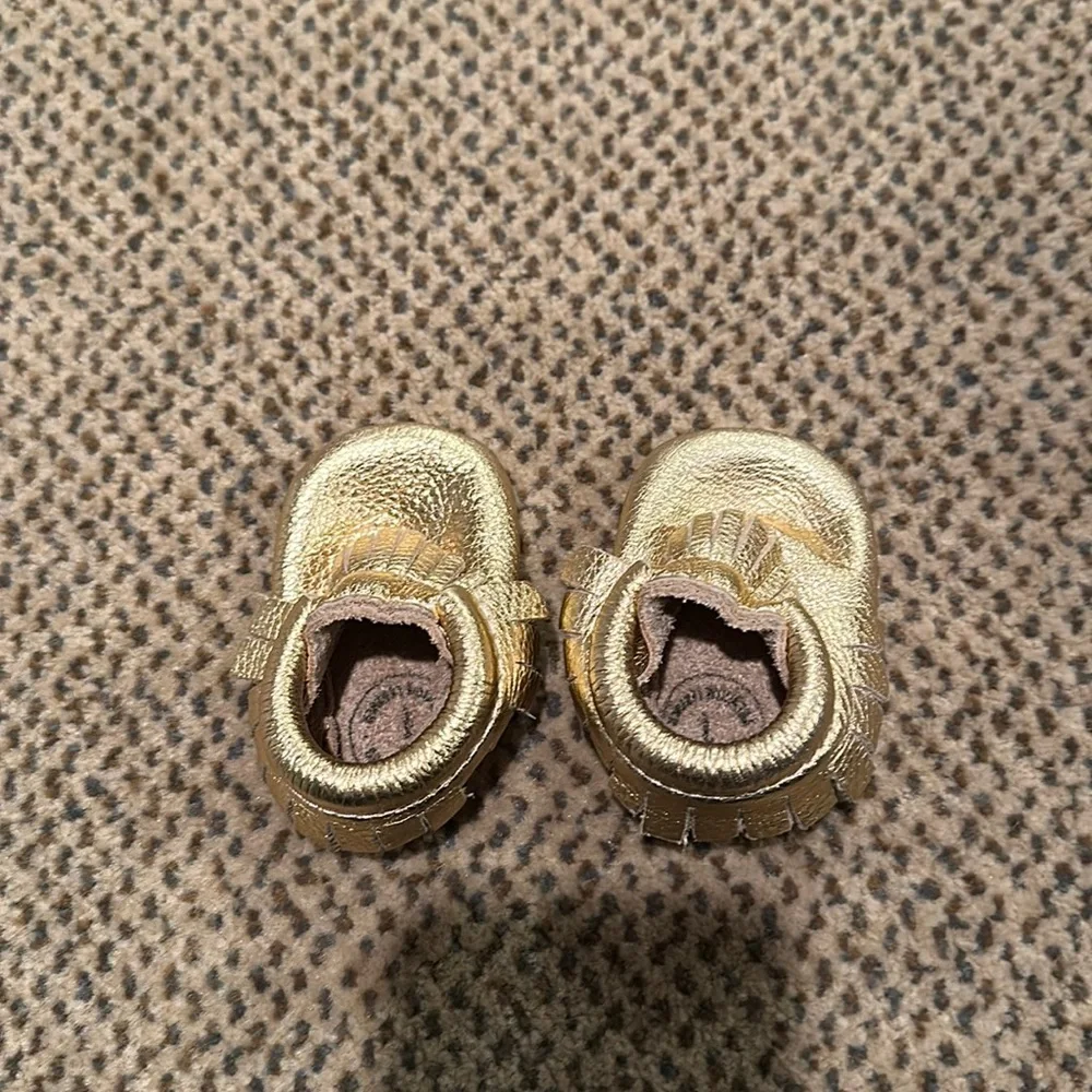 Freshly picked gold moccasins